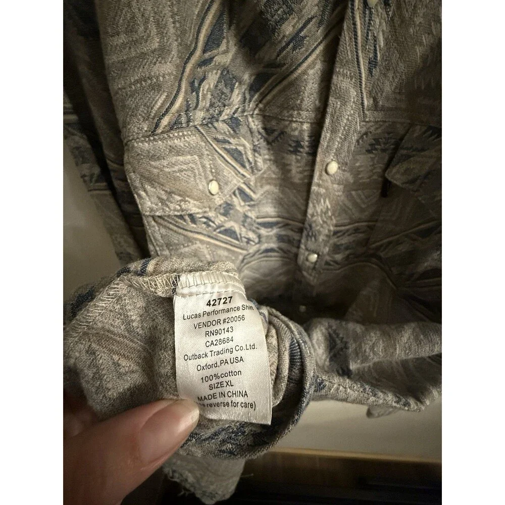 Outback‎ Trading Co Men's Lucas Long Sleeve Performance Shirt Grey XL - Picture 5 of 10